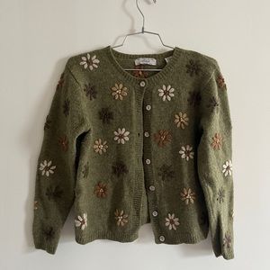 Vintage Wool Floral Lord&Taylor Cardigan